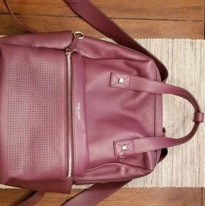 Henri Bendel Wine Leather Influencer Backpack